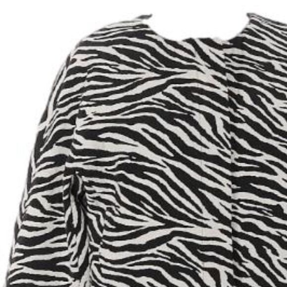 Chico's Zebra-Print Jacquard Jacket‎ Size Medium - Picture 7 of 7